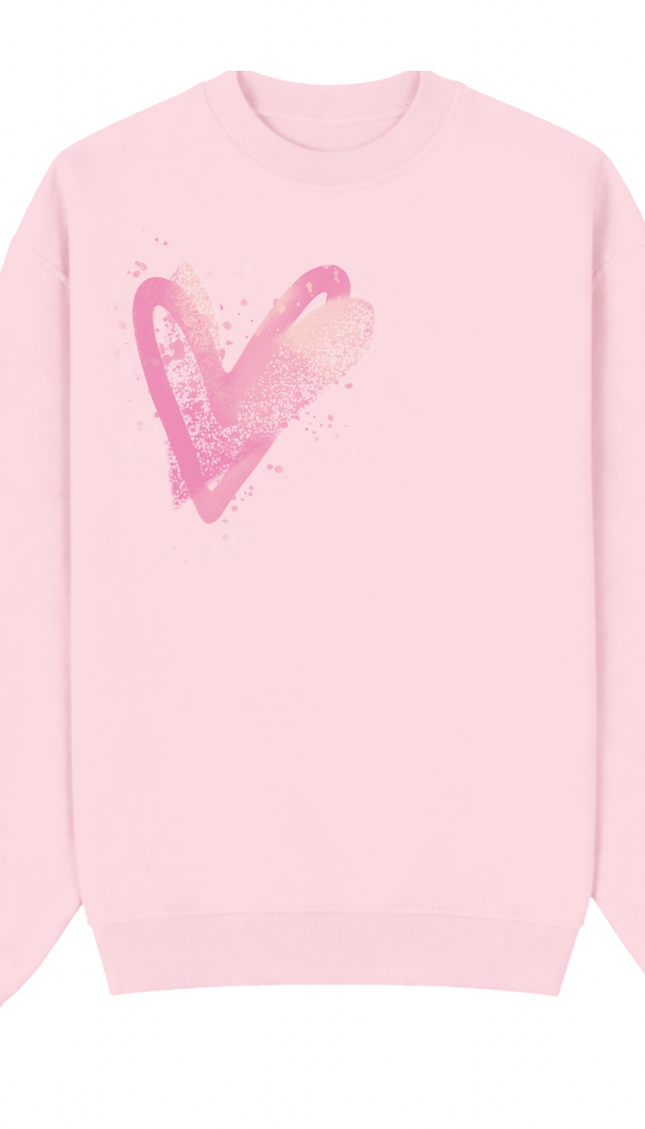 Pink Scatter Heart Printed Sweatshirt by Miss Runway – image 2