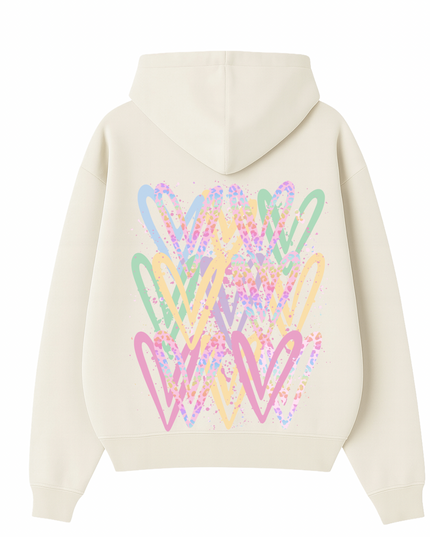 Pastel Leopard Print Heart Printed  Hoodie Kids