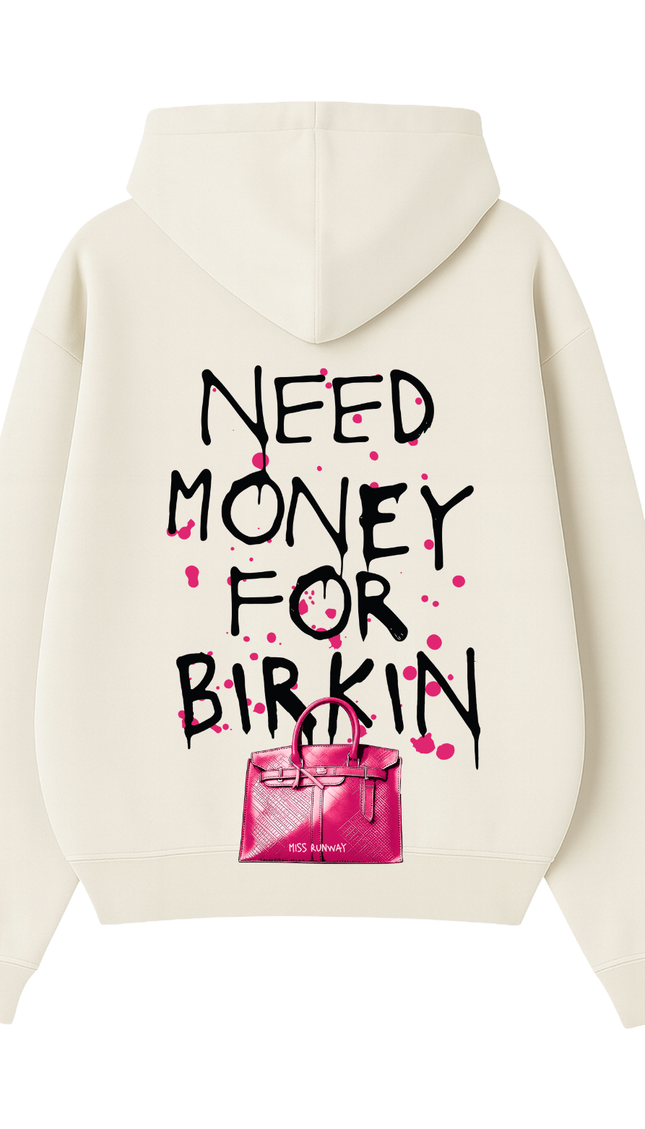 Need Money For Bags Pink Hoodie – adult printed hoodie by Miss Runway