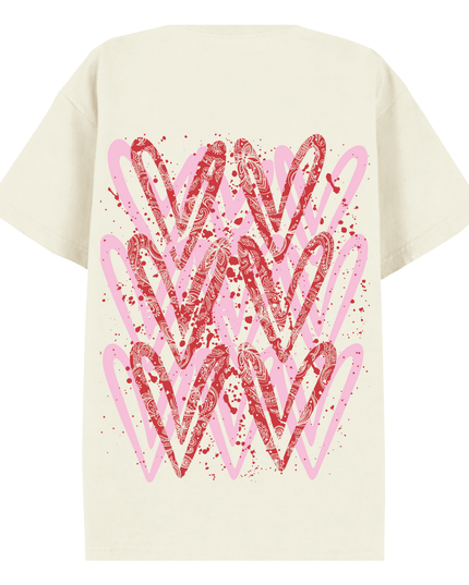 Pink/Red Paisley Heart Printed T-shirt Kids