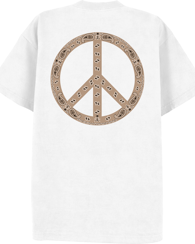Paisley Peace T Shirt Beige