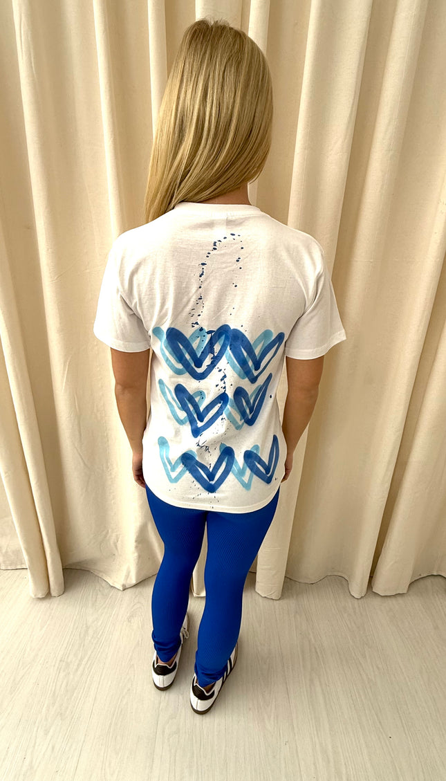 Royal Blue Heart T Shirt Legging Set