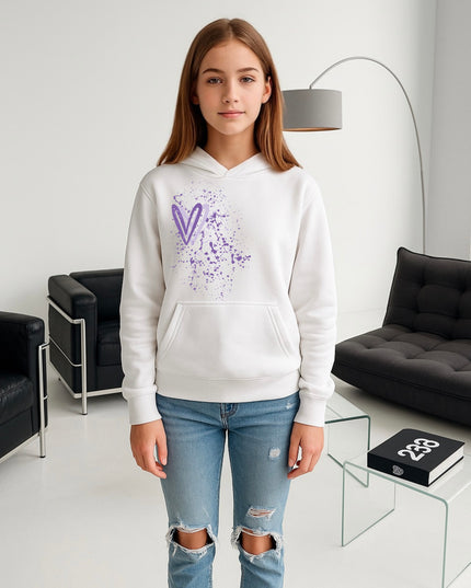 Lilac Heart Printed Hoodie