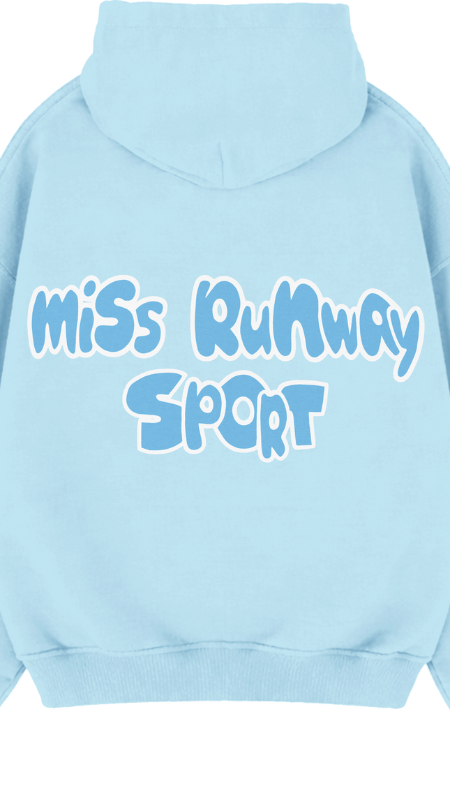 Miss Runway Sport Hoodie Blue/Blue – adult printed hoodie by Miss Runway