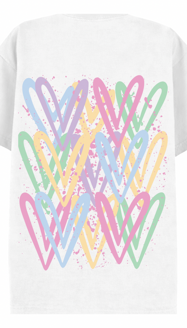 Pastel Heart Printed T-shirt – additional view