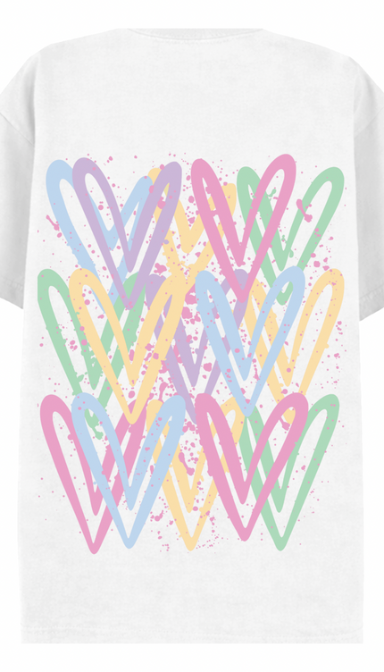 Pastel Heart Printed T-shirt – additional view