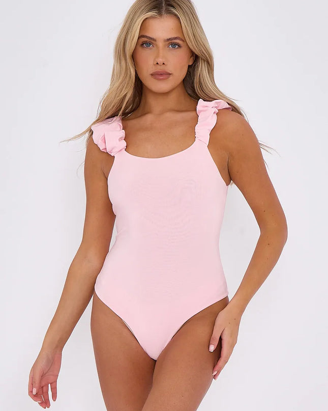 Ruched Sleeve Bodysuit Pink