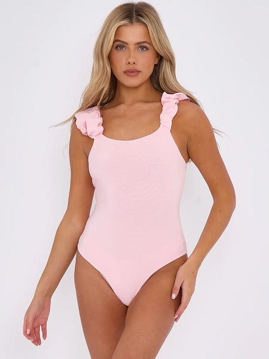 Ruched Sleeve Bodysuit Pink