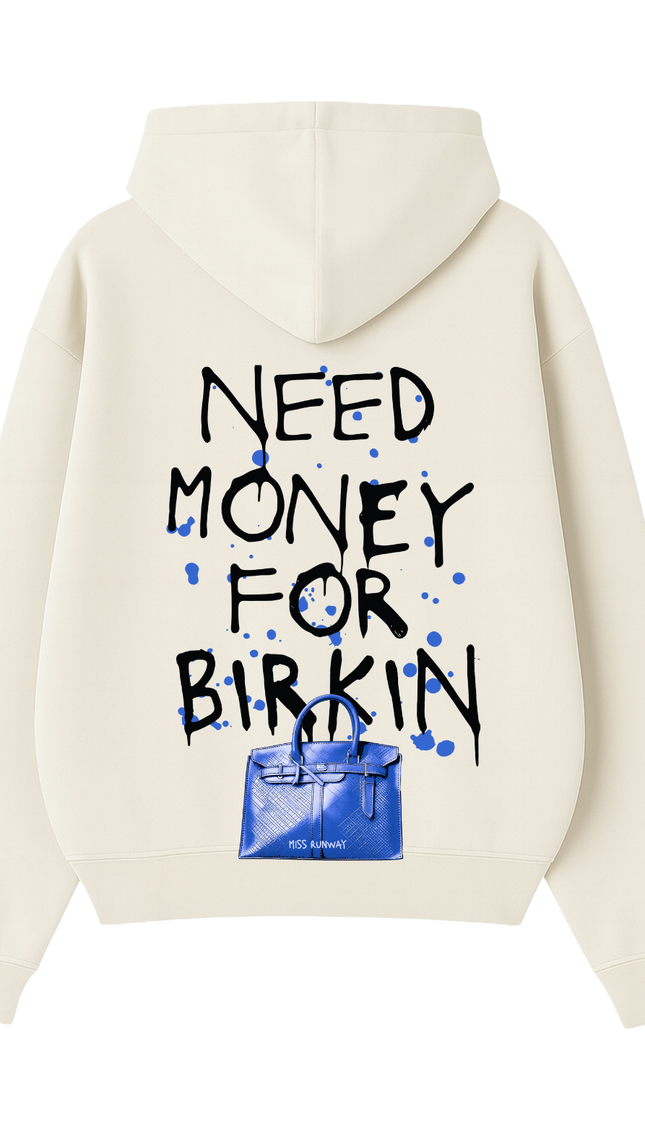 Need Money For Bags Royal Blue Hoodie – adult printed hoodie by Miss Runway
