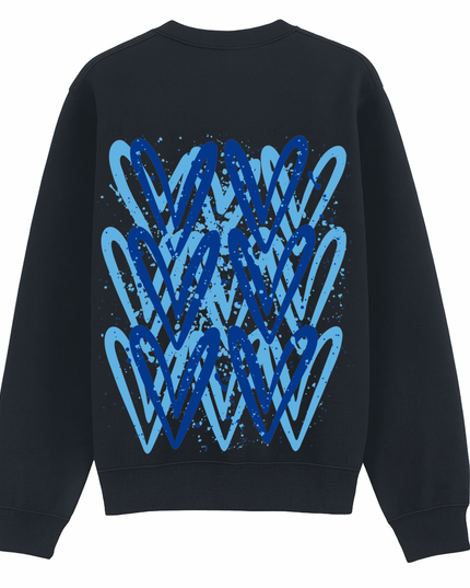 Royal Blue Heart Printed Sweatshirt Adults