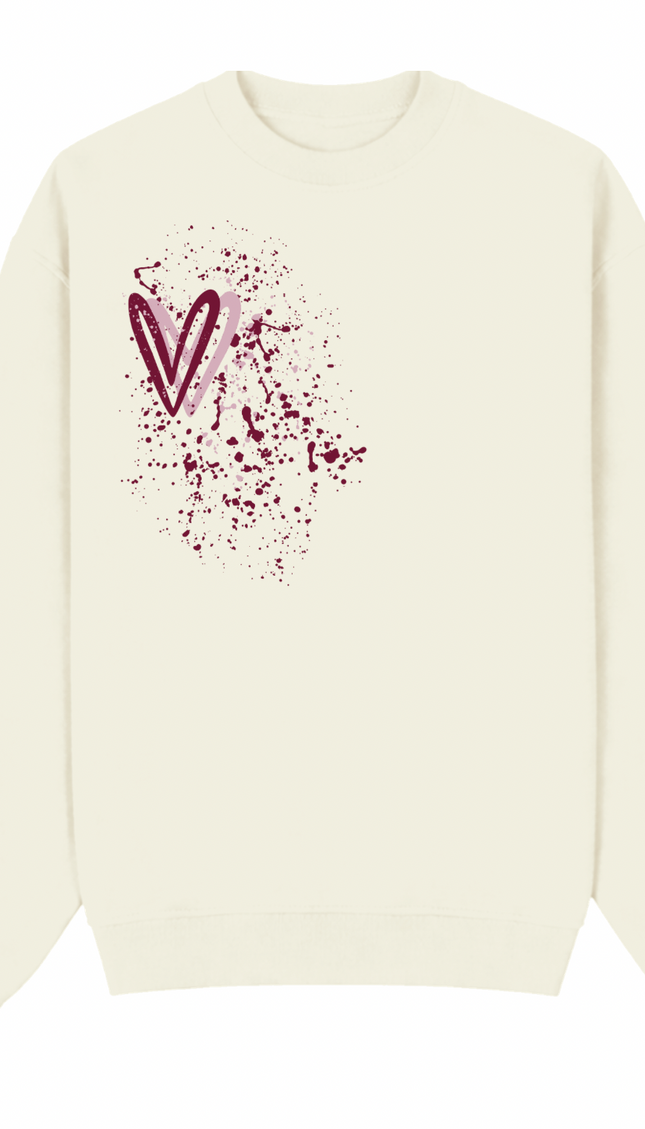 Burgundy Heart Printed Sweatshirt by Miss Runway – image 2