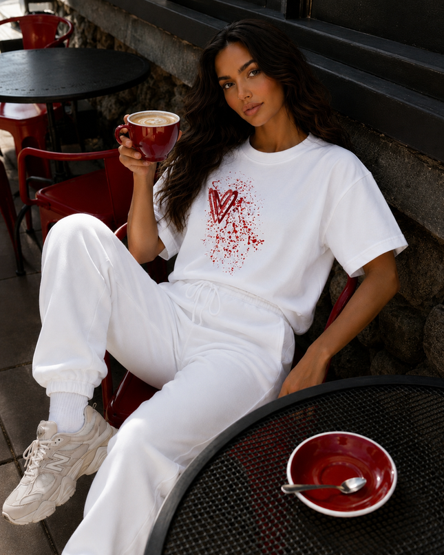 Red Paisley Heart T-shirt