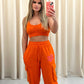 Normal Is Boring Graffiti Cargo Co ord Orange