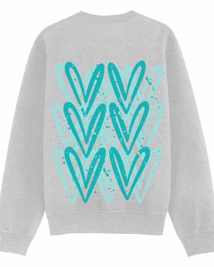 Mint Heart Printed Sweatshirt Kids