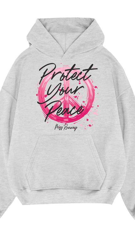 Protect Your Peace Pink Script Hoodie – adult printed hoodie by Miss Runway