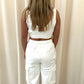 Multicoloured Heart Graffiti Cargo Co ord White