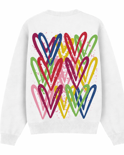 Dark Multicoloured Heart Printed Sweatshirt Kids