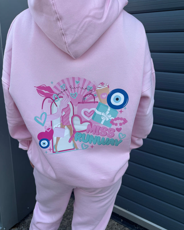 Miss Runway Hooded Tracksuit Pink