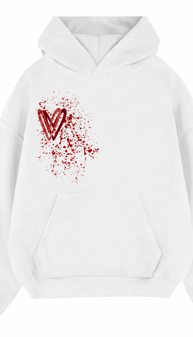 Red Paisley Heart Printed Hoodie by Miss Runway – image 2