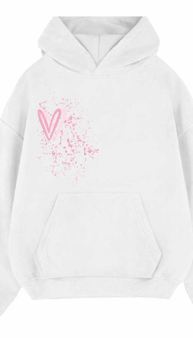 Pink Heart Printed Hoodie – image 10