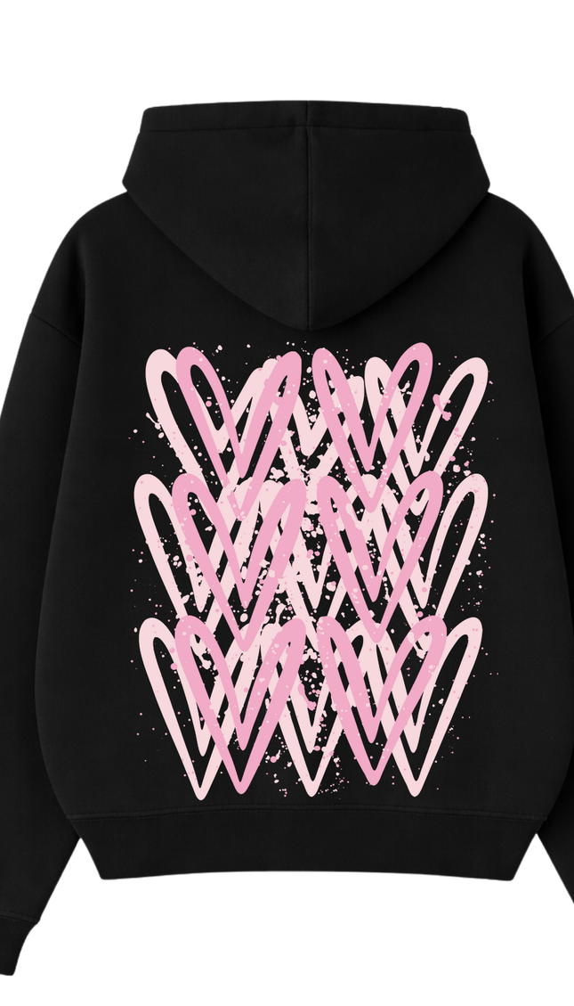 Pink Heart Printed Hoodie – image 5