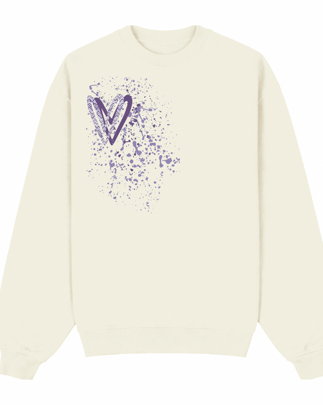 Lilac Zig Zag Heart Printed Sweatshirt Kids