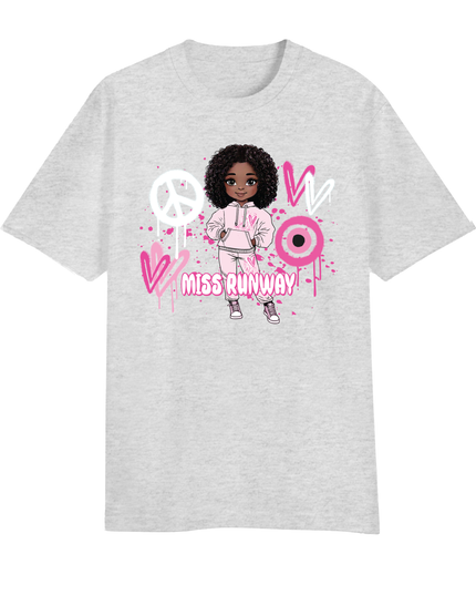 Miss Runway Doll T-Shirt Pink Heart Design