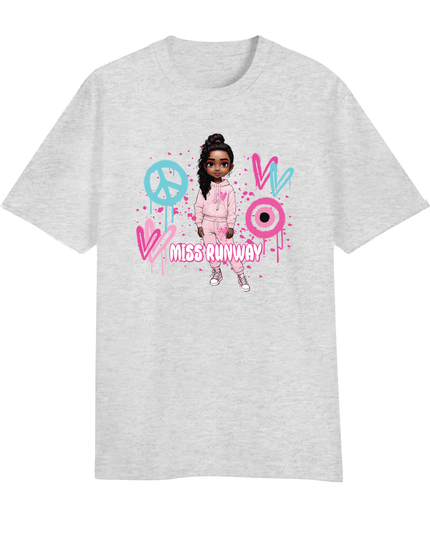 Miss Runway Doll T-Shirt Pin/Greenk Heart Design