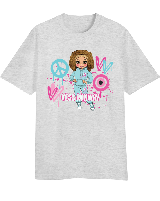 Miss Runway Doll T-Shirt Pin/Greenk Heart Design