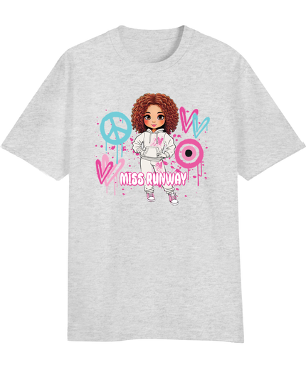 Miss Runway Doll T-Shirt Pin/Greenk Heart Design