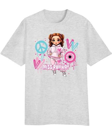 Miss Runway Doll T-Shirt Pin/Greenk Heart Design