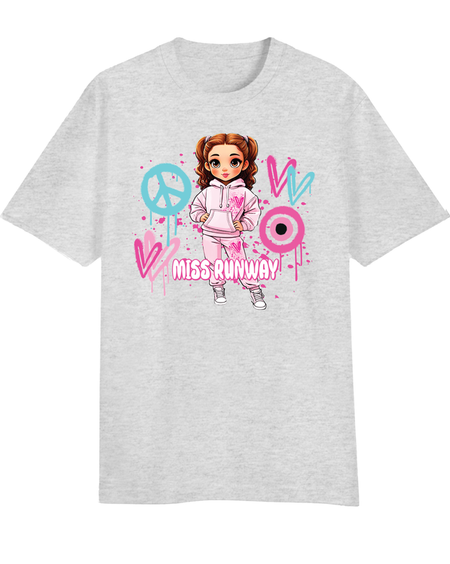Miss Runway Doll T-Shirt Pin/Greenk Heart Design