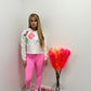 Neon Peace/Hearts Cropped Hoodie & Legging Set