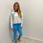 Blue Hearts Cropped Sweatshirt