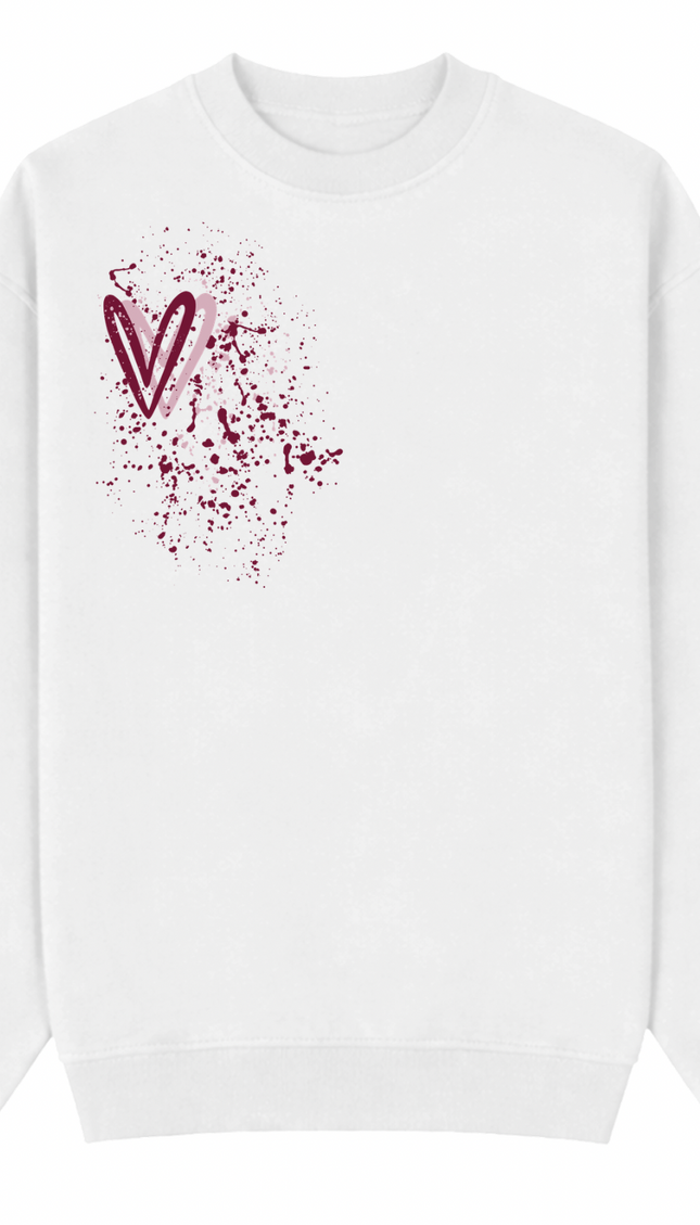 Burgundy Heart Printed Sweatshirt – image 4