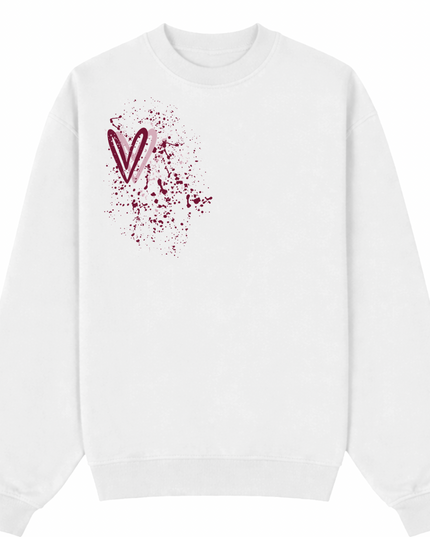Burgundy Heart Printed Sweatshirt Kids