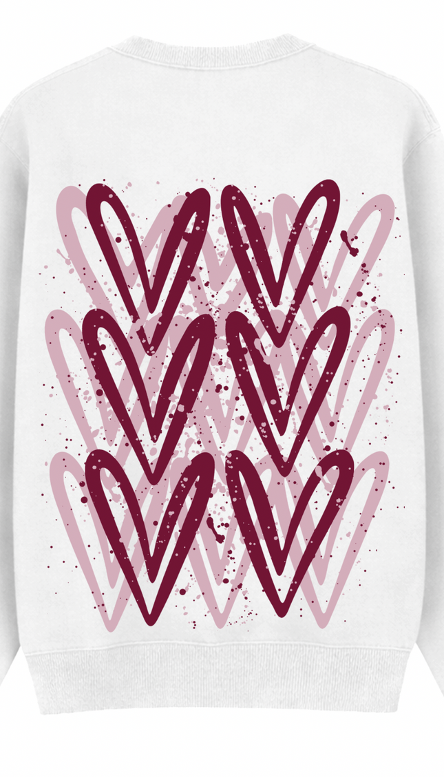 Burgundy Heart Printed Sweatshirt – additional view