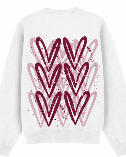 Burgundy Heart Printed Sweatshirt Kids