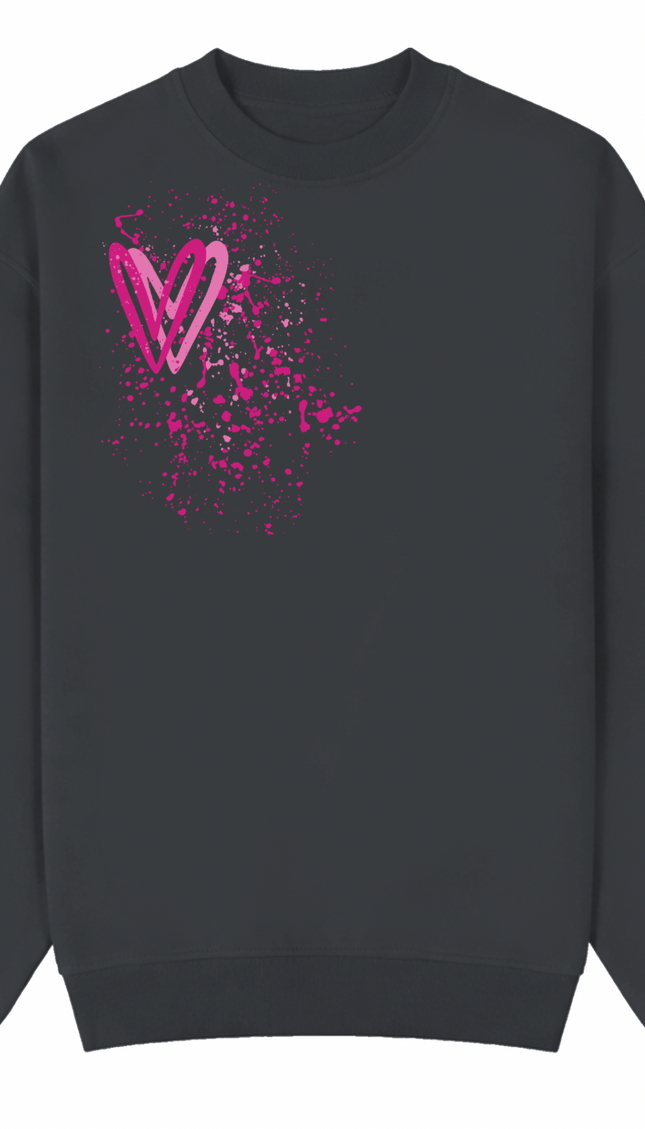 Hot Pink Heart Printed Sweatshirt – image 14