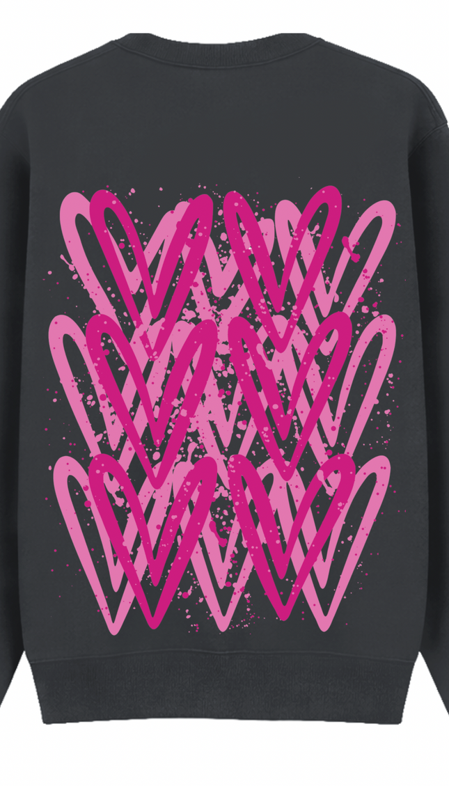 Hot Pink Heart Printed Sweatshirt – image 13