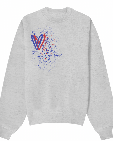 Red/Royal Blue Heart Printed Sweatshirt Kids