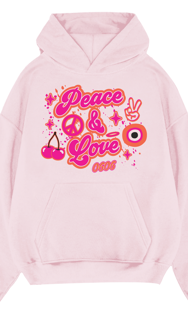 Pink/OrangePeace & Love Hoodie – additional view