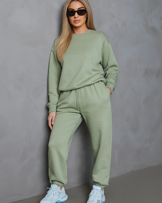 Sage Green Sweatshirt Tracksuit