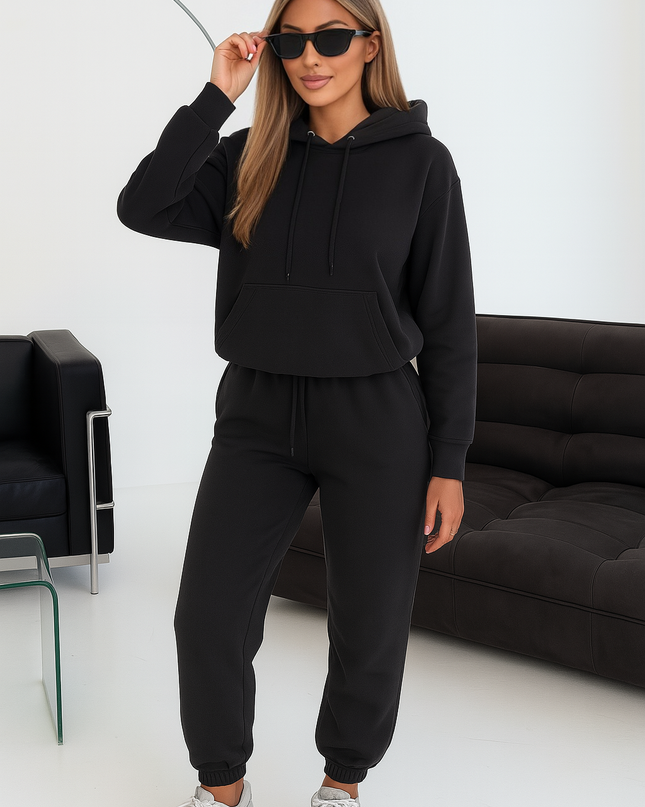 Black Hooded Tracksuit
