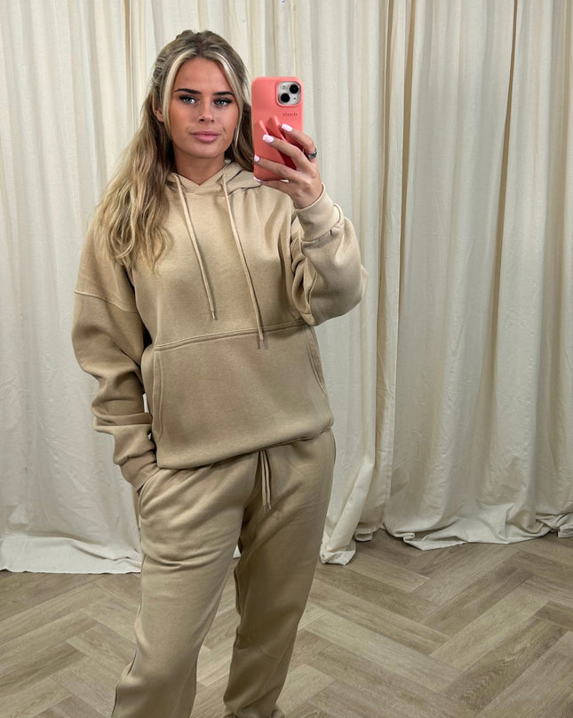 Beige Hooded Tracksuit