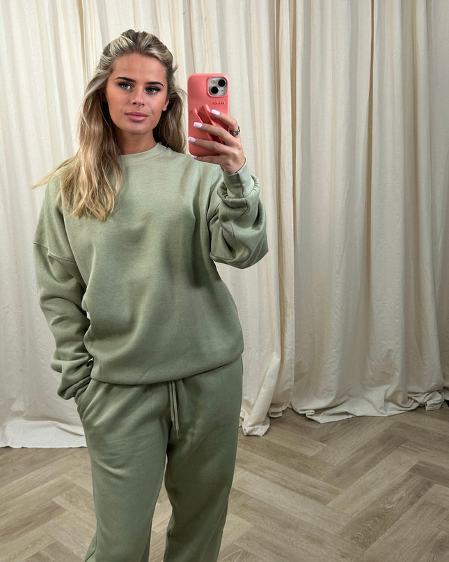 Sage Green Sweatshirt Tracksuit