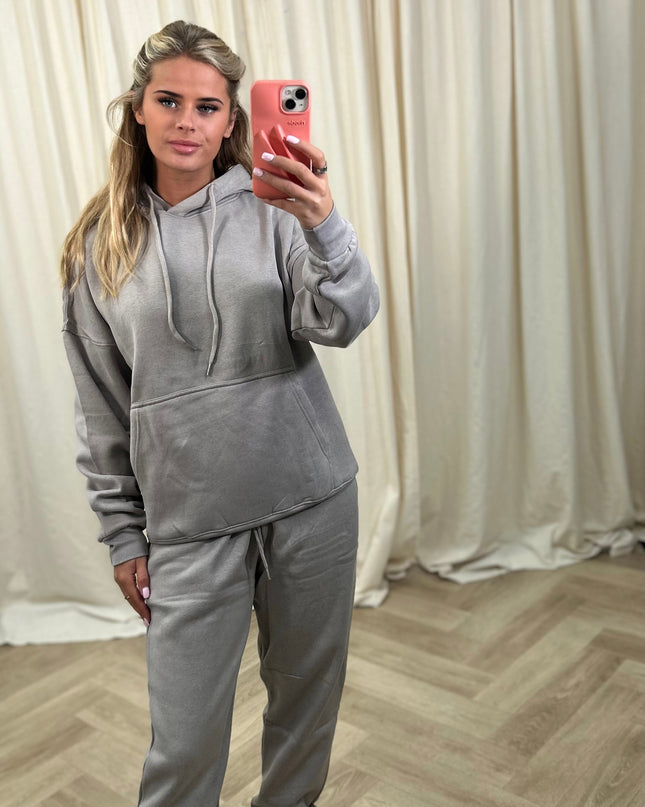 Dove Grey Hooded Tracksuit