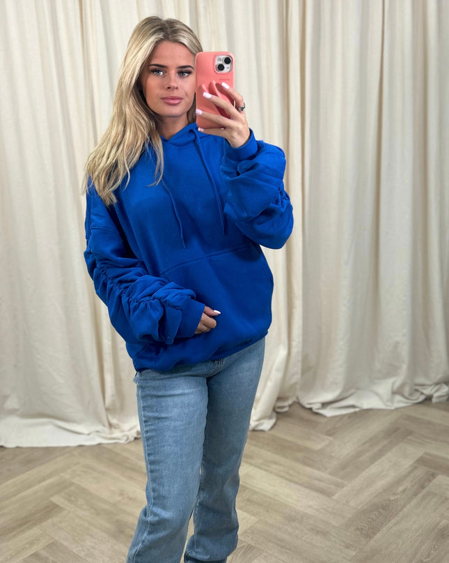 Royal Blue Ruched Hoodie