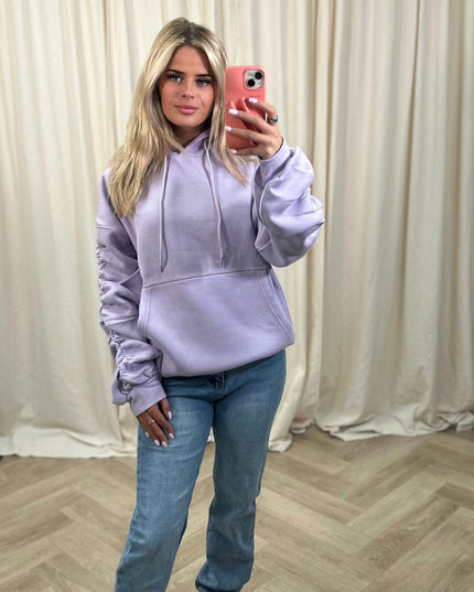 Lilac Ruched Hoodie