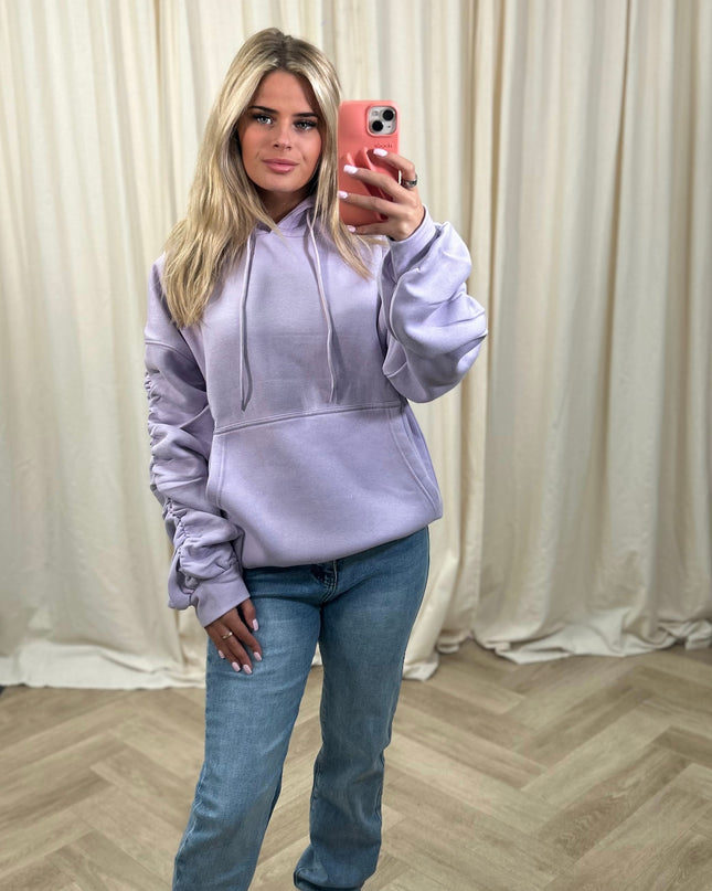 Lilac Ruched Hoodie